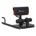 Black 3-in-1 padded home gym machine with red-trimmed back pad on white background